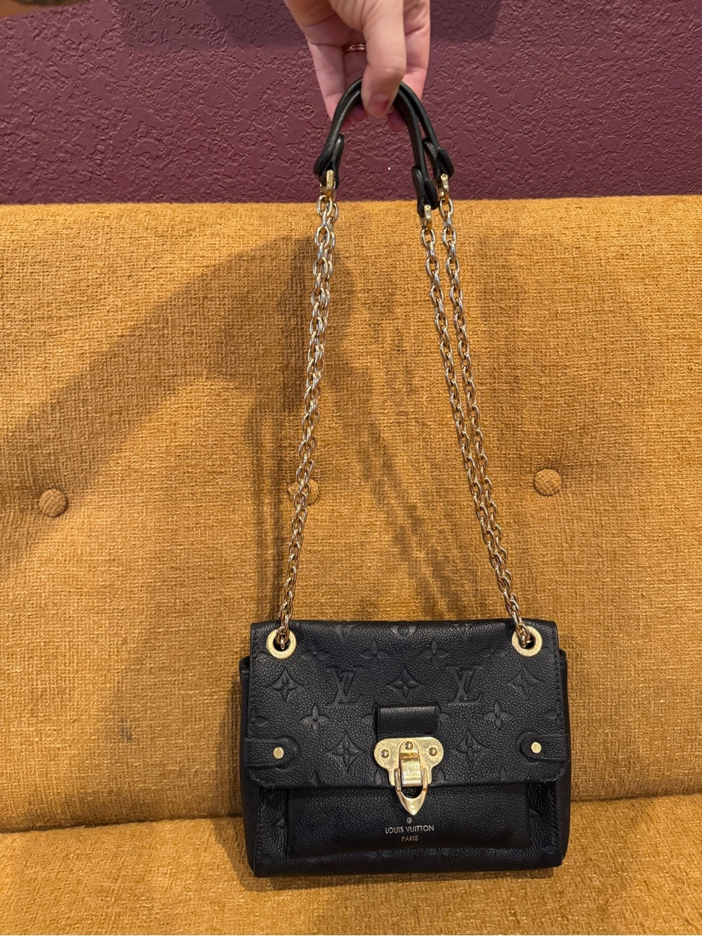 Louis Vuitton Vavin BB Black Monogram Empreinte Leather Chain Shoulder Bag